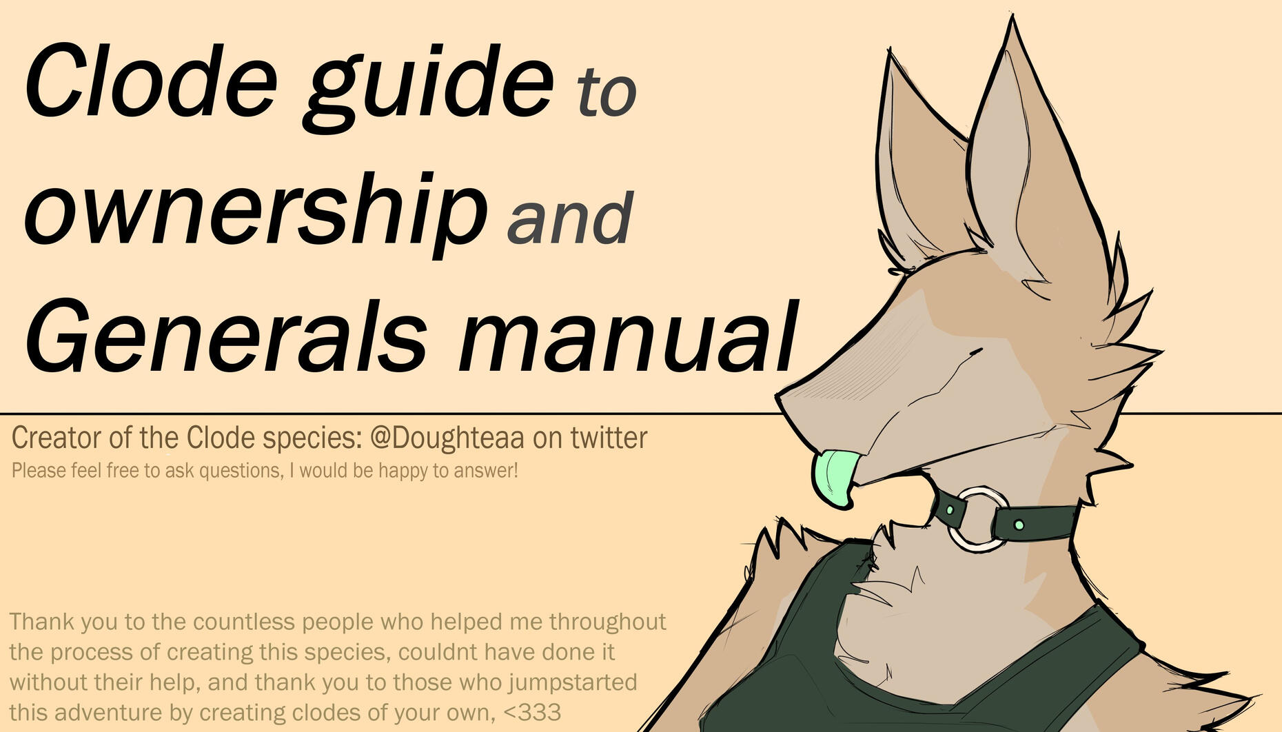 Manual header, thanking those who jumpstarted the species.
